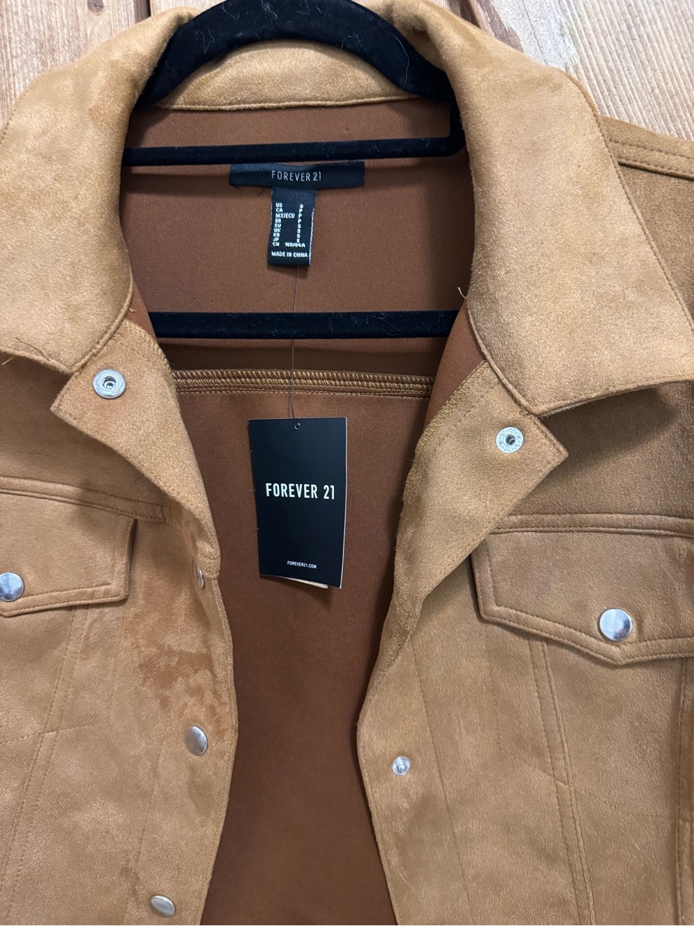 Forever 21 Suede Trucker Jacket in Camel - Picture 3 of 3